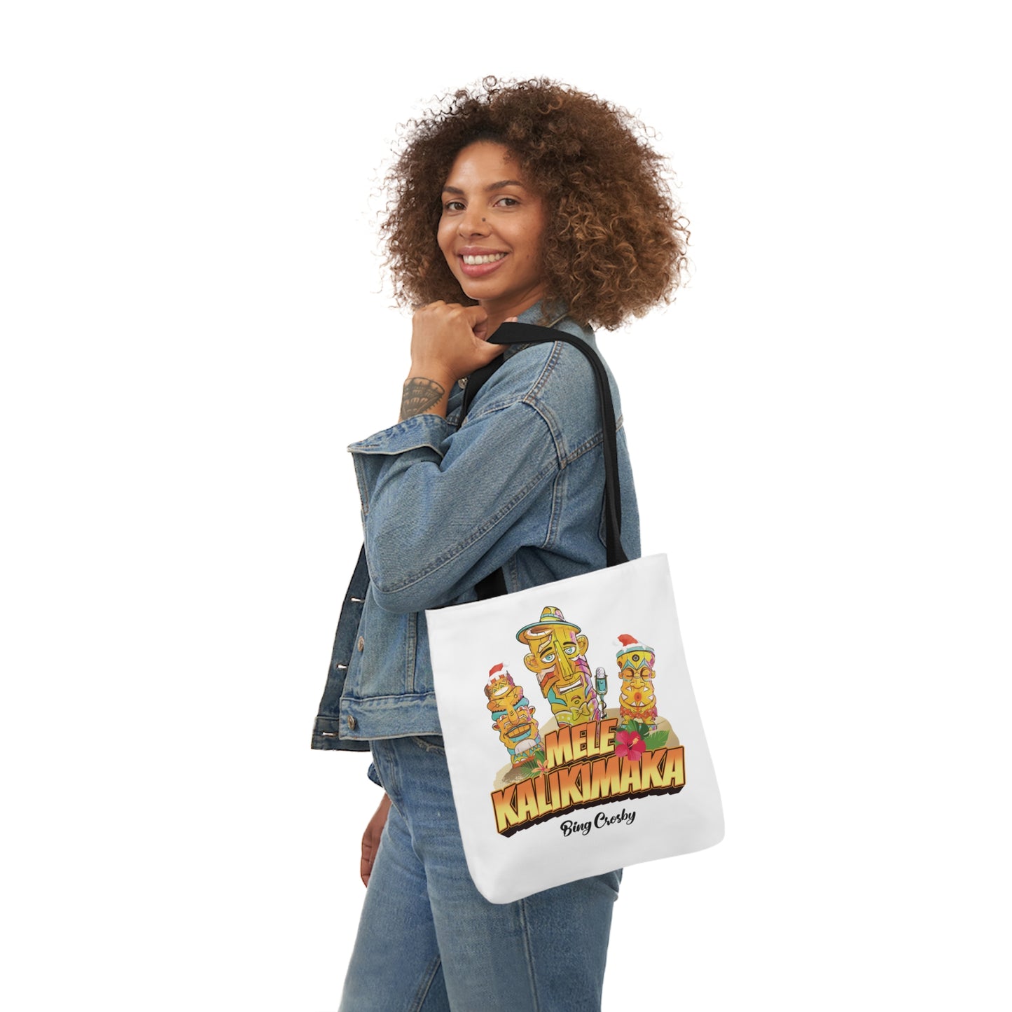Mele Kalikimaka White Canvas Tote Bag