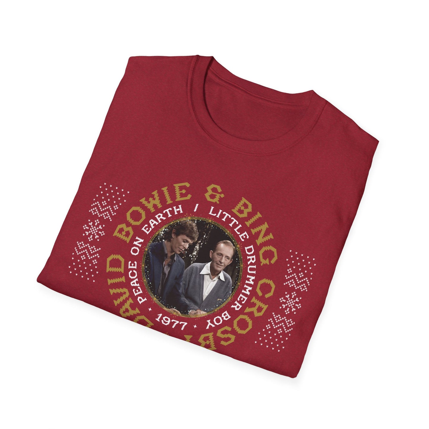 Bing/Bowie 1977 Holiday Classics Ugly Unisex Softstyle T-Shirt - RED