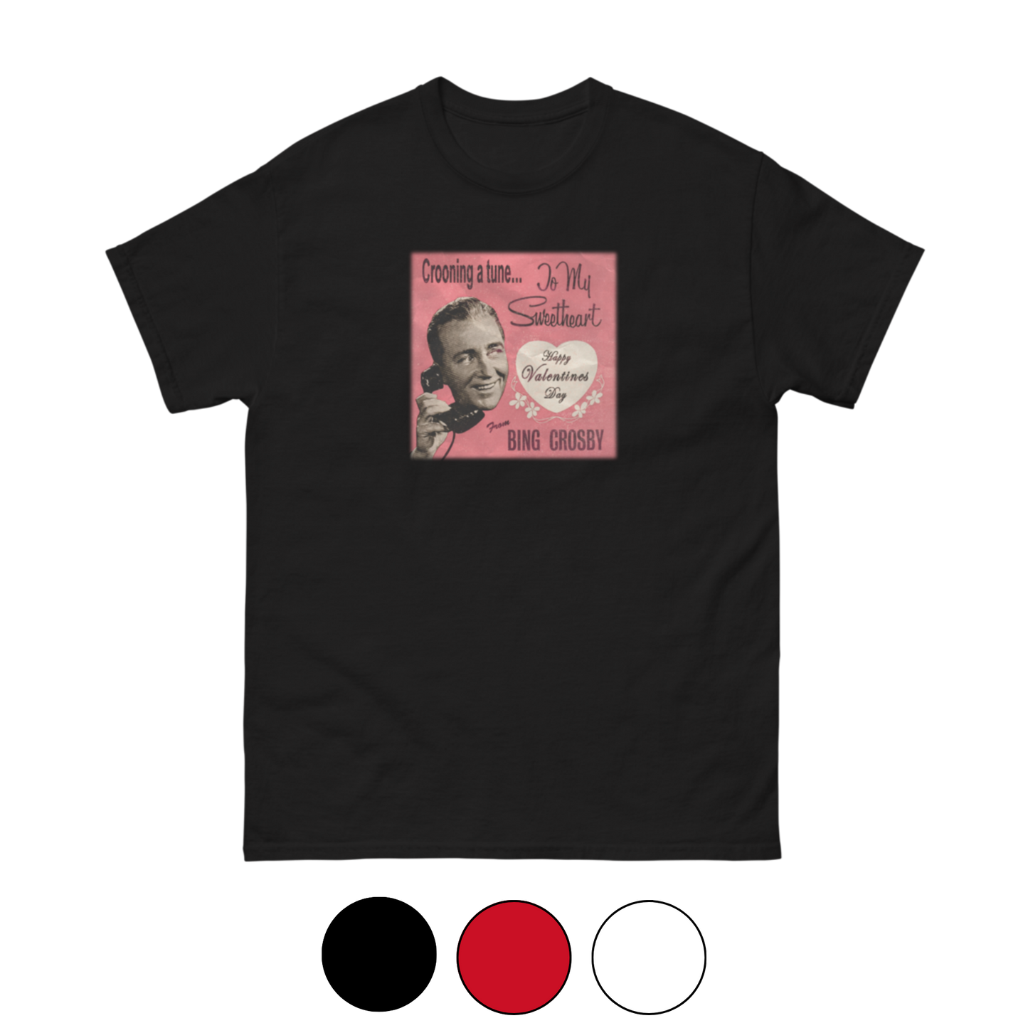 Bing Crosby Valentine's Day Square Design Tee