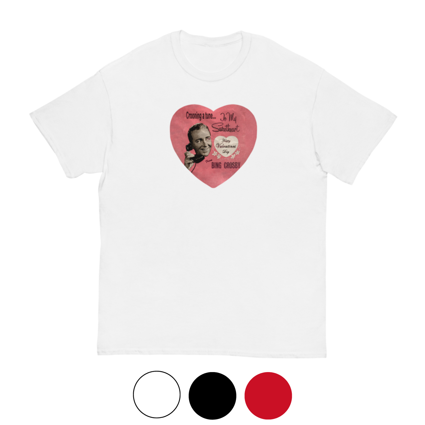 Bing Crosby Valentine's Day Heart Design Tee