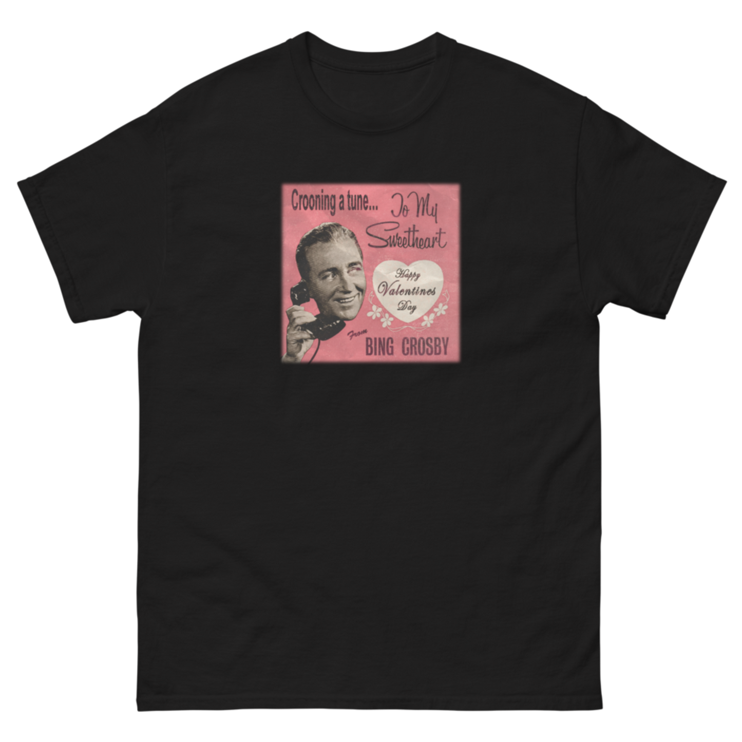 Bing Crosby Valentine's Day Square Design Tee