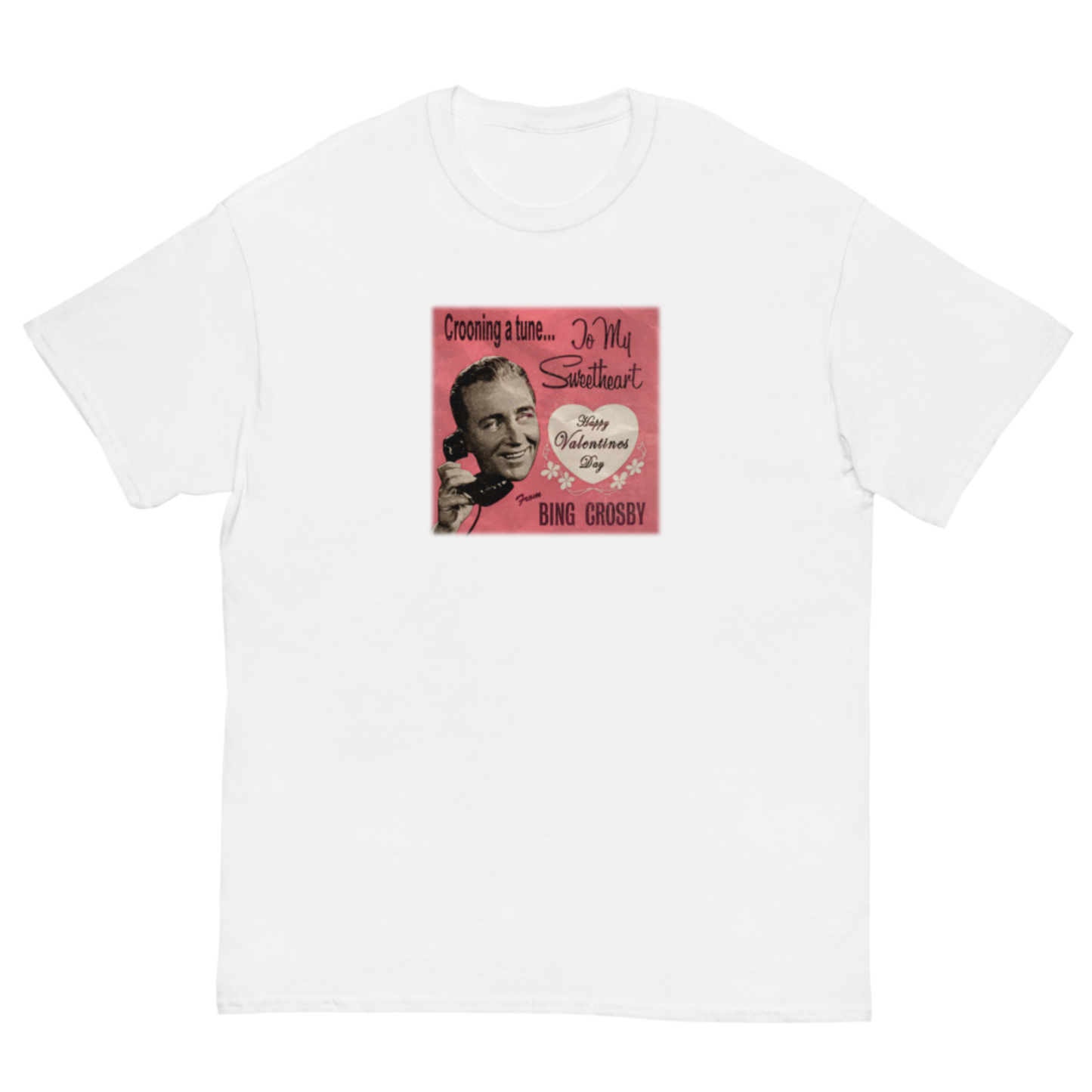 Bing Crosby Valentine's Day Square Design Tee