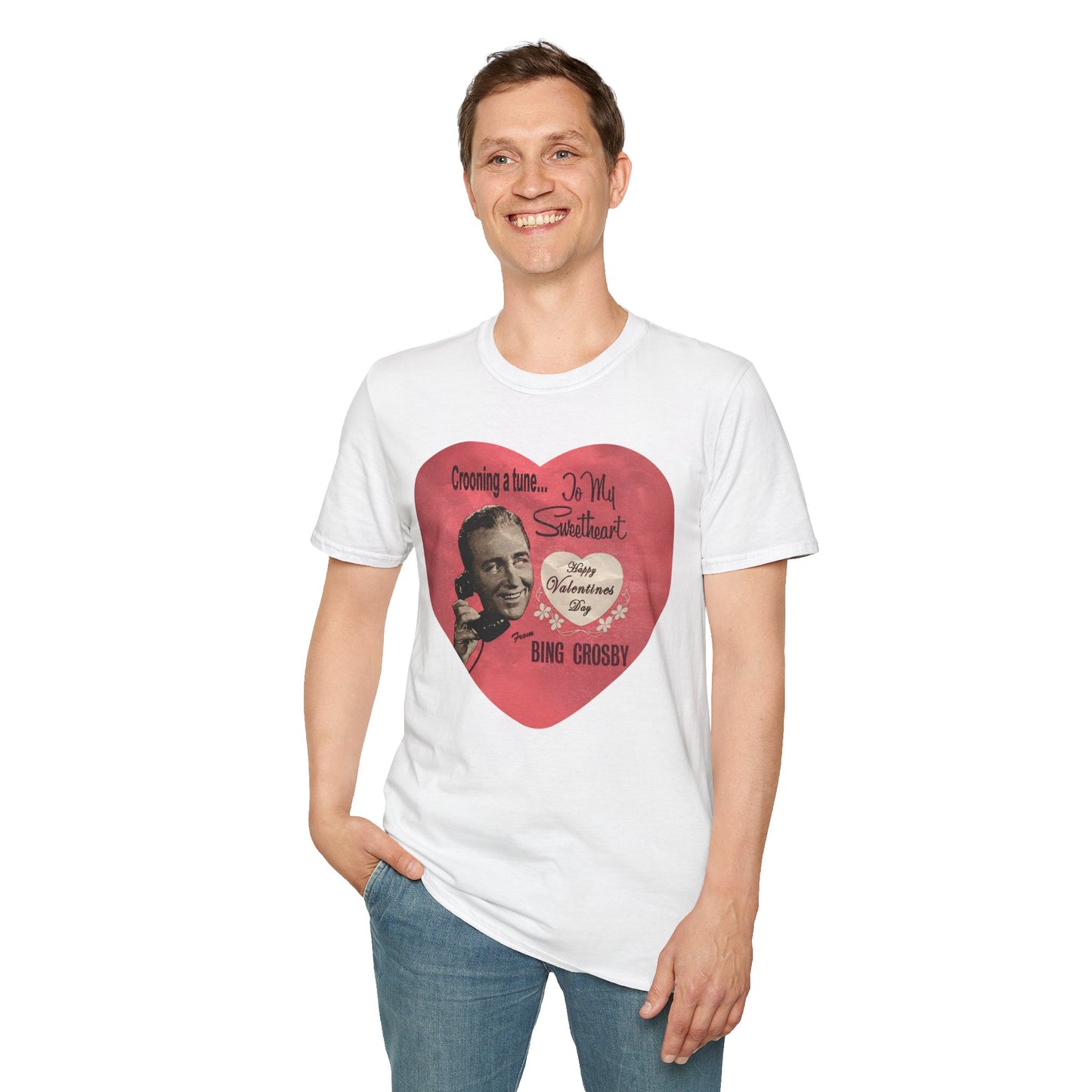 Bing Crosby Valentine's Day Heart Design Tee