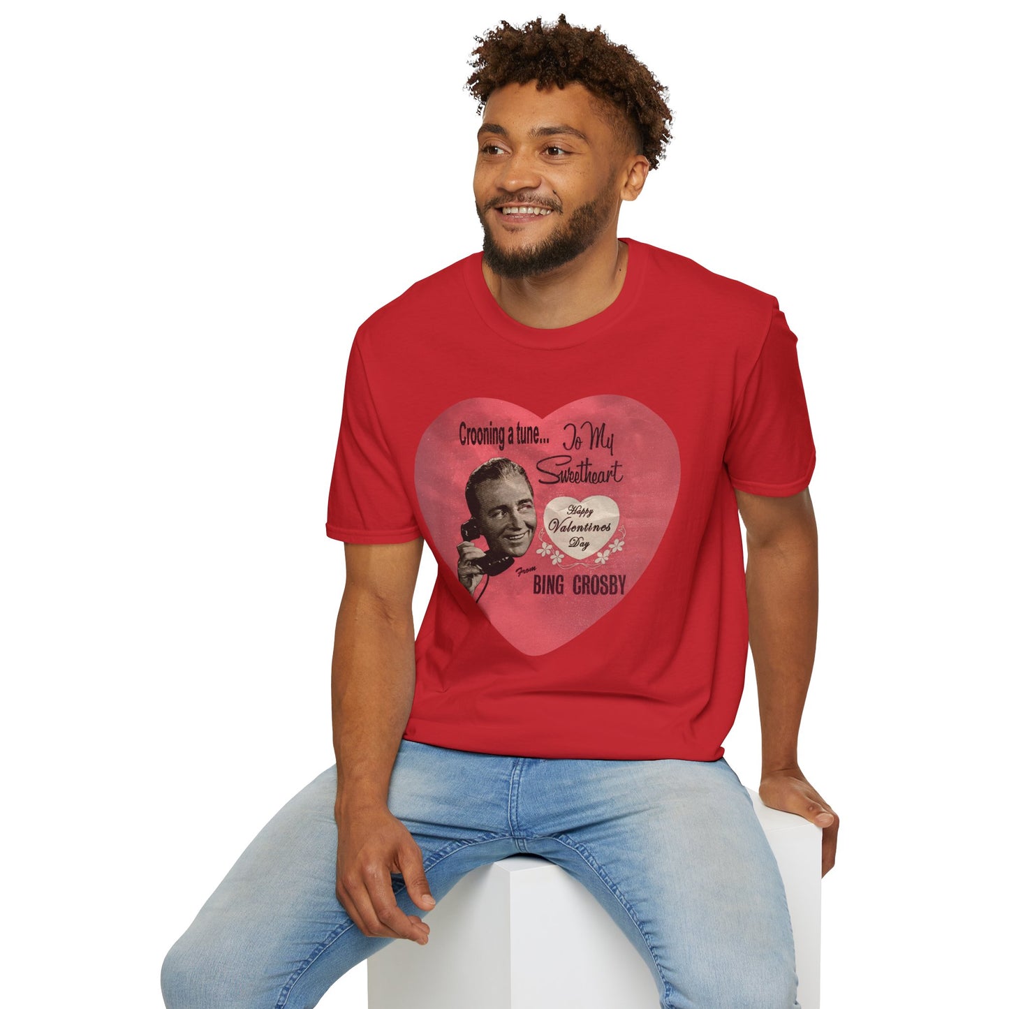 Bing Crosby Valentine's Day Heart Design Tee