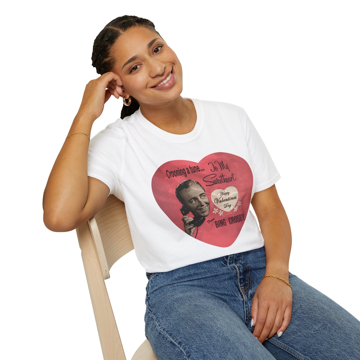 Bing Crosby Valentine's Day Heart Design Tee