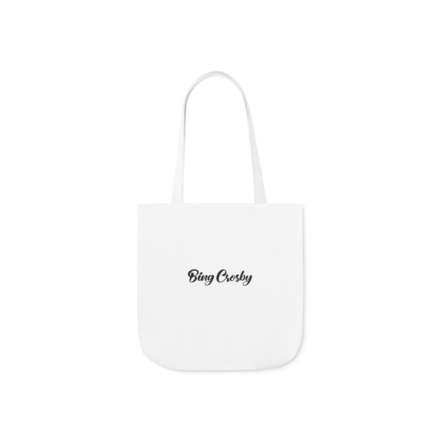 Mele Kalikimaka White Canvas Tote Bag with Customizable Strap Colors