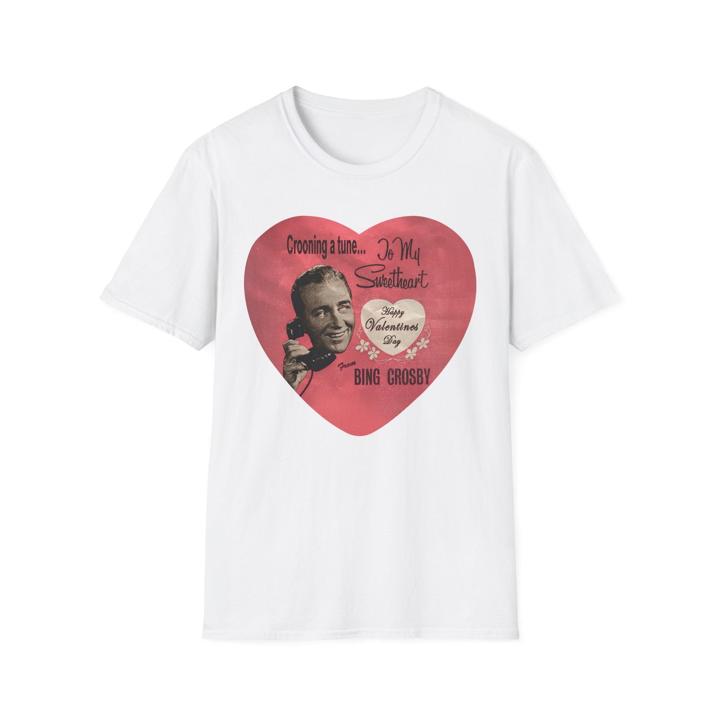 Bing Crosby Valentine's Day Heart Design Tee