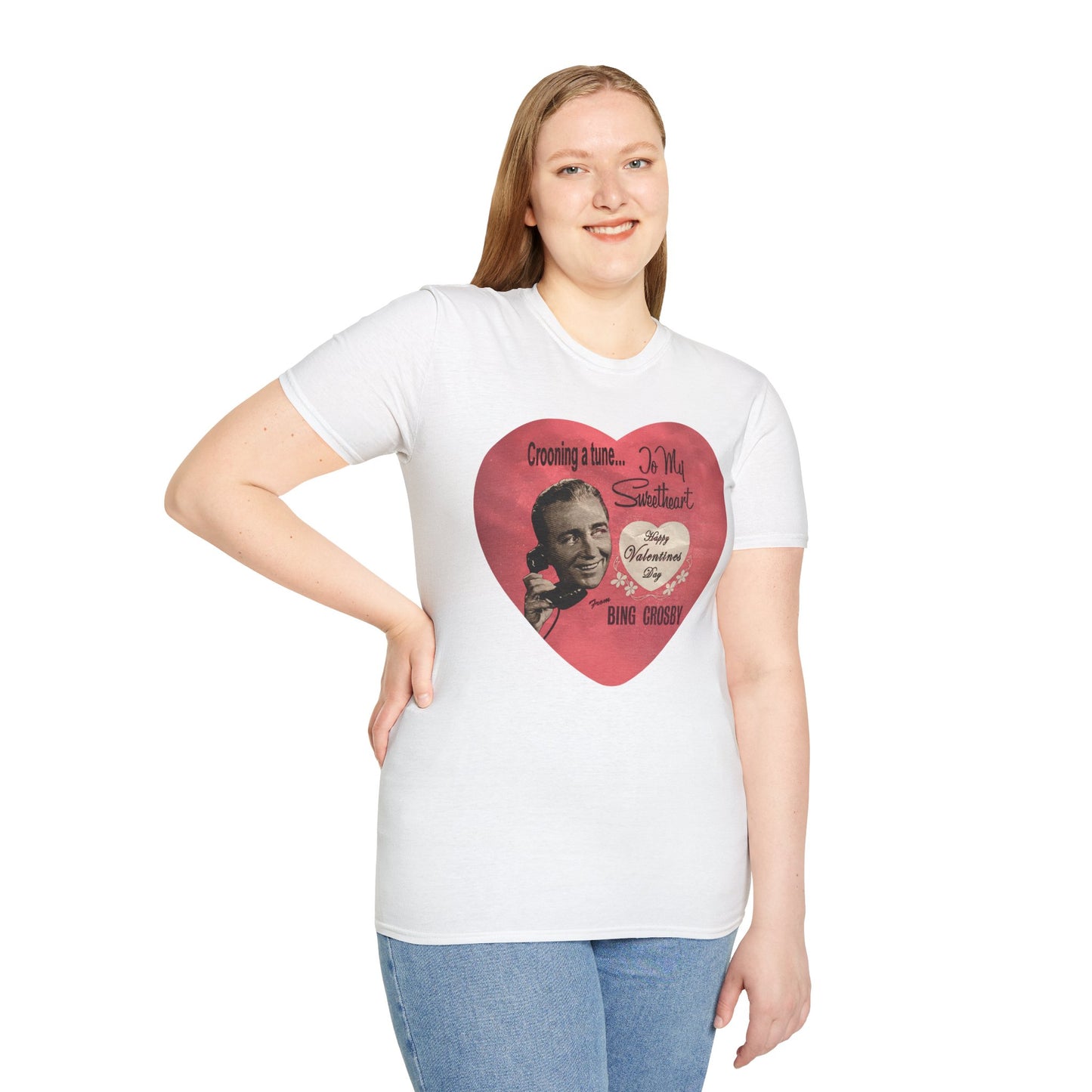 Bing Crosby Valentine's Day Heart Design Tee