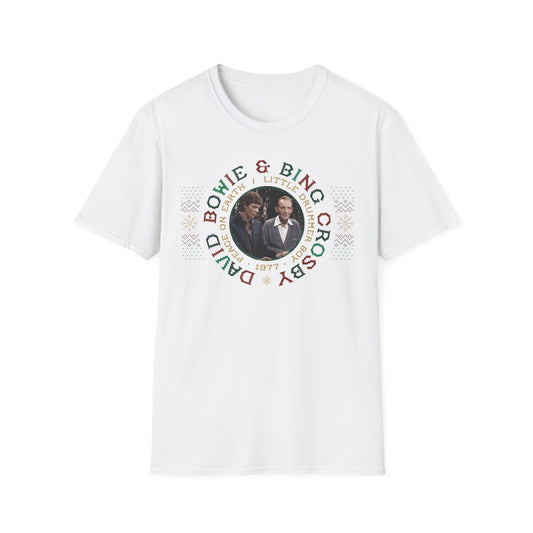 Bing/Bowie 1977 Holiday Classics Ugly Unisex Softstyle T-Shirt - GREEN or WHITE