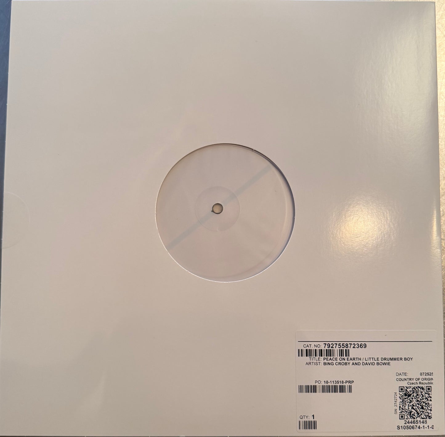 Pre-order - Peace on Earth / Little Drummer Boy – Bing Crosby & David Bowie Test Pressing (LIMITED & RARE)