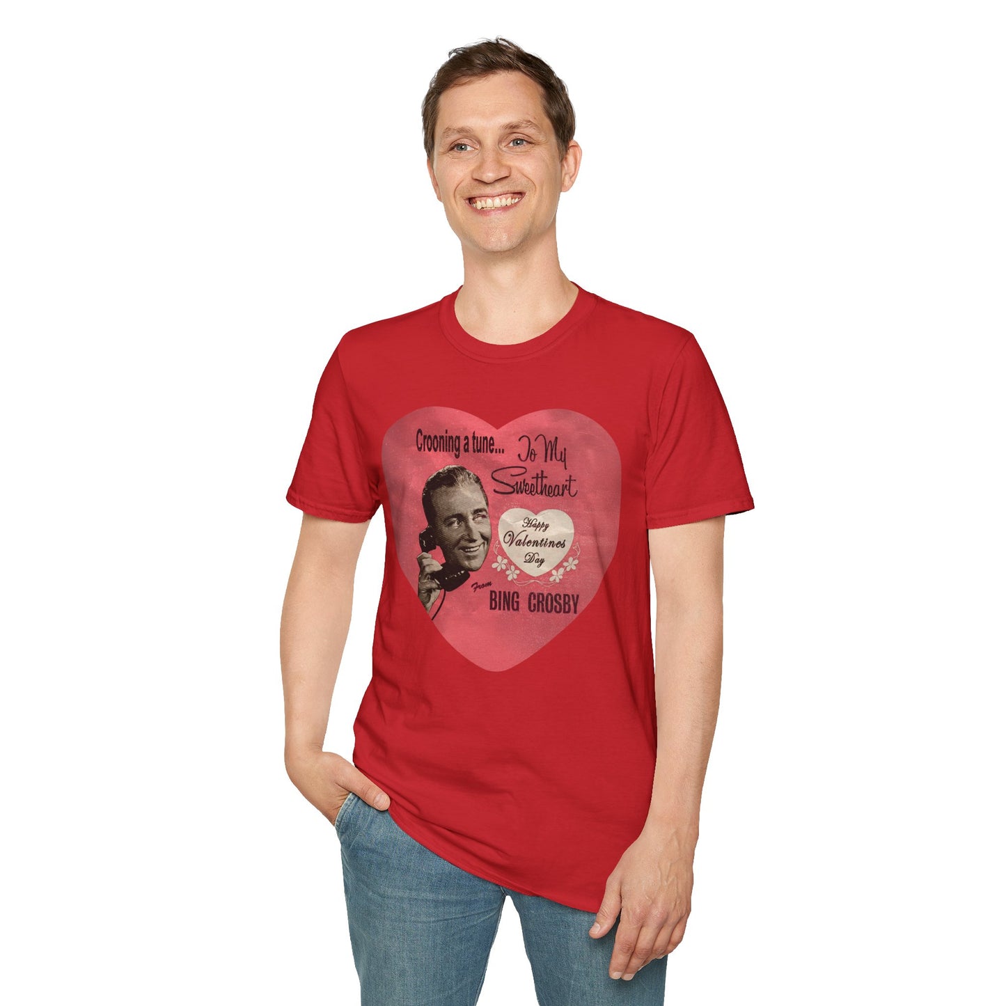 Bing Crosby Valentine's Day Heart Design Tee