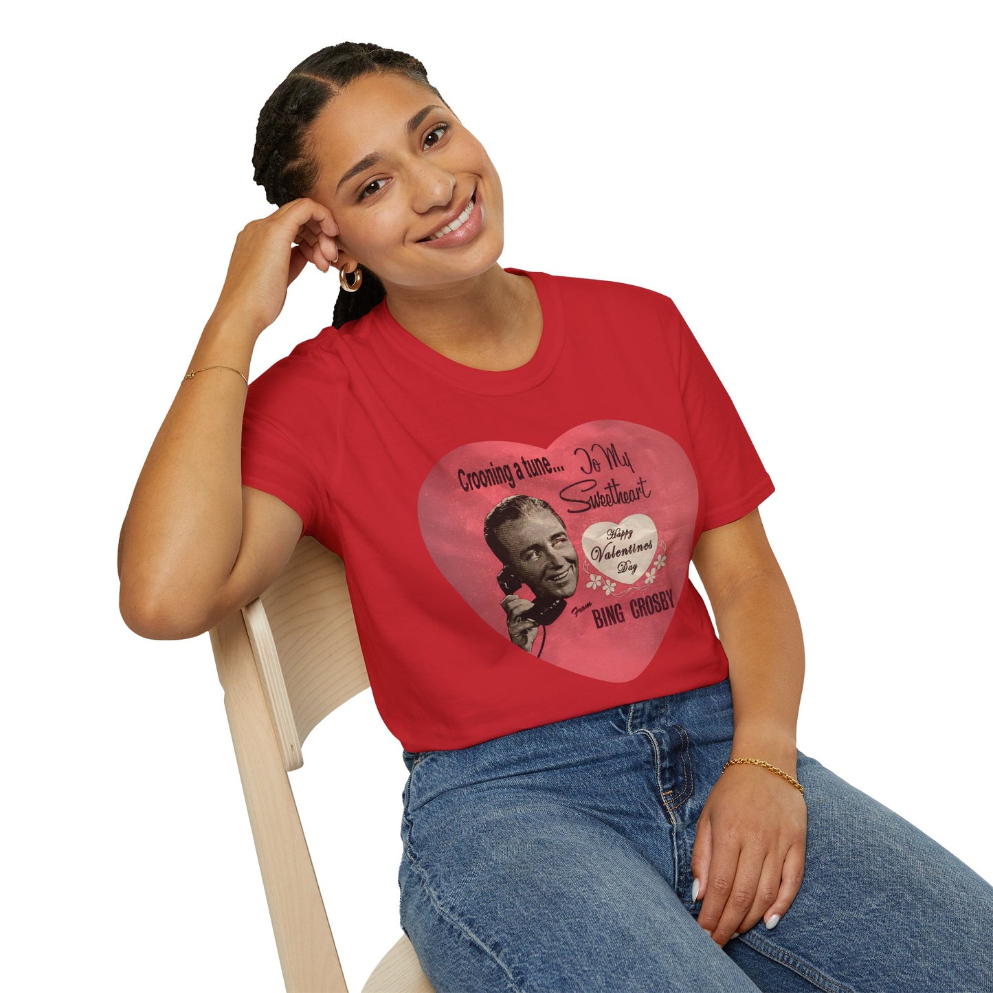 Bing Crosby Valentine's Day Heart Design Tee