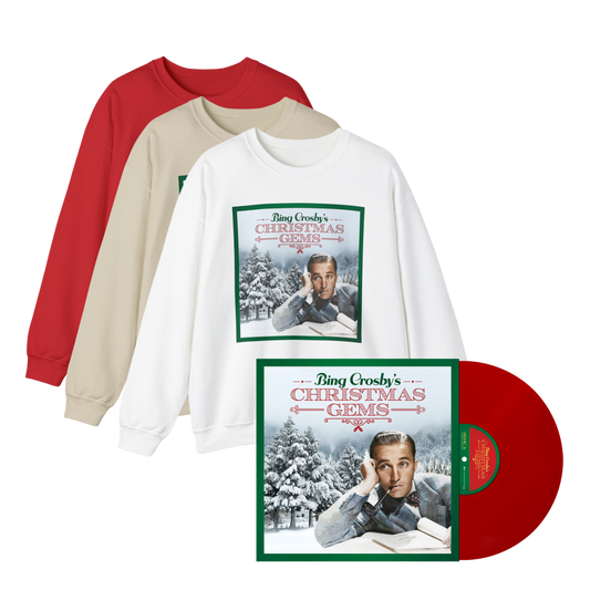 Bing Crosby's Christmas Gems Vinyl & Crew Neck Bundle