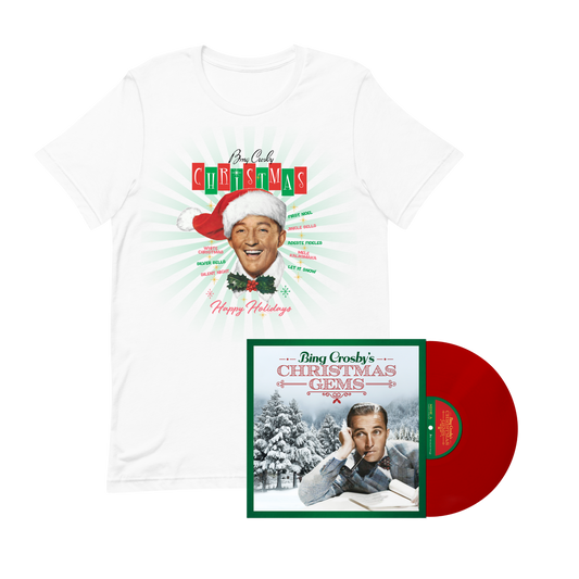 Bing Crosby's Christmas Gems Vinyl & Christmas Tee Bundle