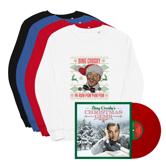 Bing Crosby's Christmas Gems Vinyl & Christmas Crew Neck Bundle