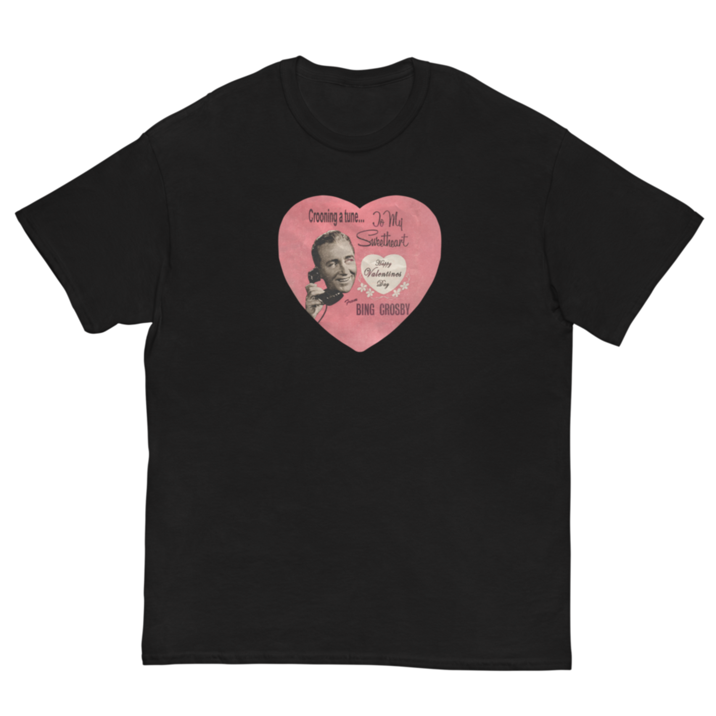 Bing Crosby Valentine's Day Heart Design Tee