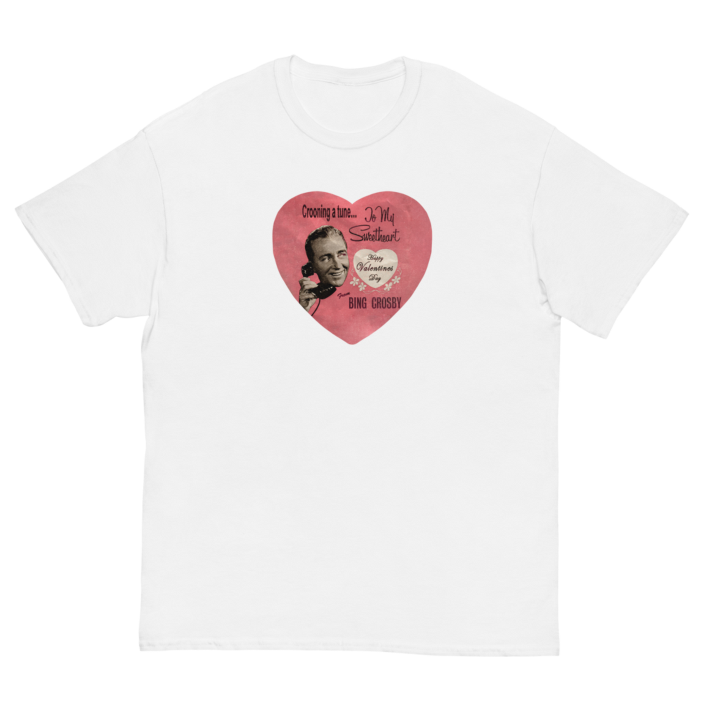 Bing Crosby Valentine's Day Heart Design Tee
